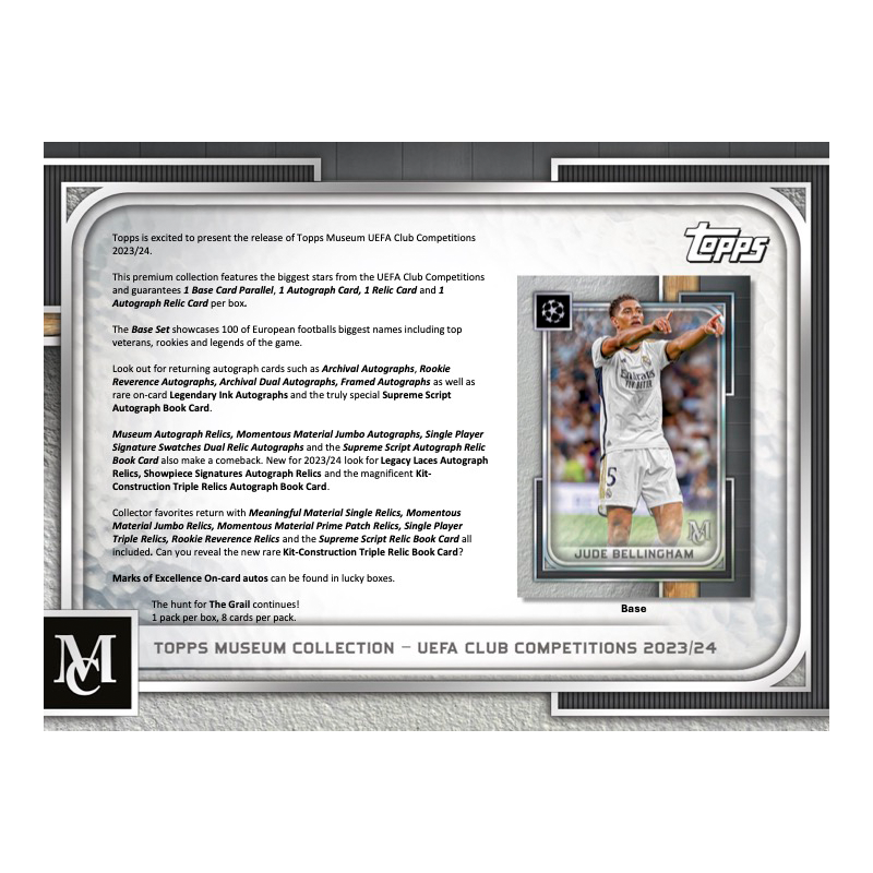 2023/24 Topps Museum Collection UEFA Champions League Soccer Hobby 12 Box Case