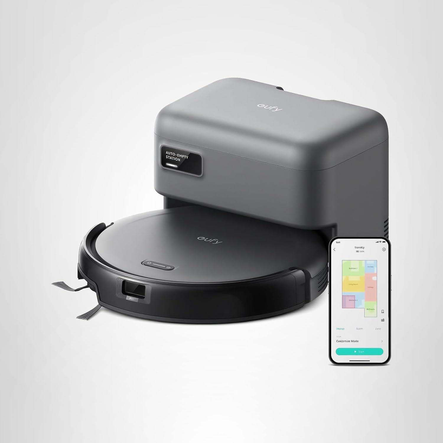 eufy Robot Vacuum 11S MAX, Super Thin, Powerful Suction, Quiet, Self-Charging Robotic Vacuum Cleaner, Cleans Hard Floors to Medium-Pile Carpets, Black