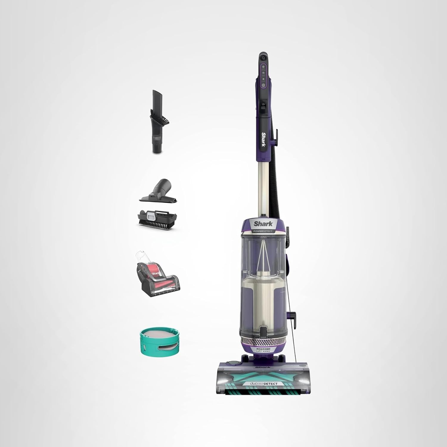 Shark POWERDETECT Upright Vacuum Cleaner with HEPA Filter, Heavy Duty Vacuum with Powerful Suction for Pet Hair Pickup, DuoClean Technology, Powered Lift-Away, Ideal for Carpets & Hardfloors, AZ4002