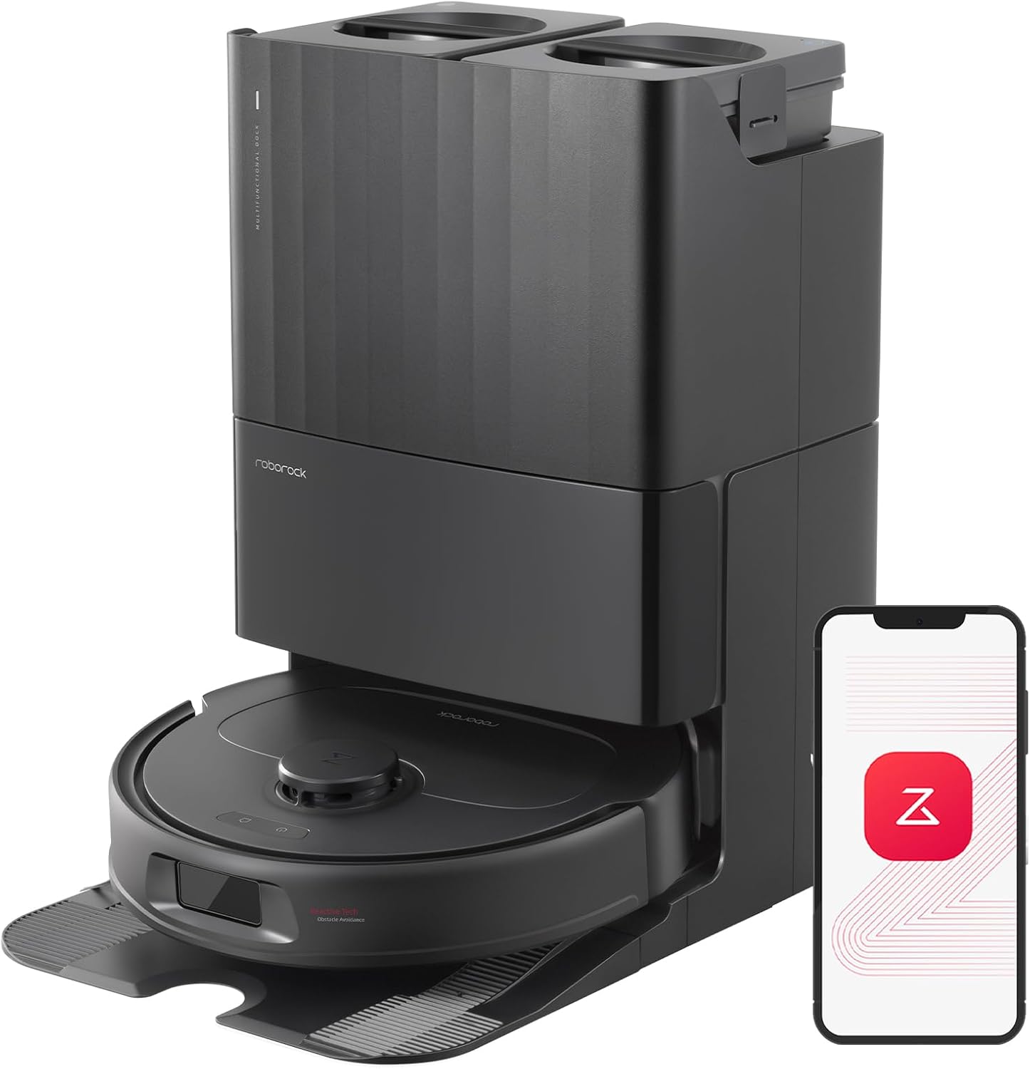 roborock Qrevo Series Robot Vacuum and Mop, 8000Pa Suction, Upgraded from Qrevo S, Anti-Tangle Brush, Smart Obstacle Avoidance, Auto Mop Washing, All-in-One Dock, 200RPM Spinning Mops, White(QV 35A)