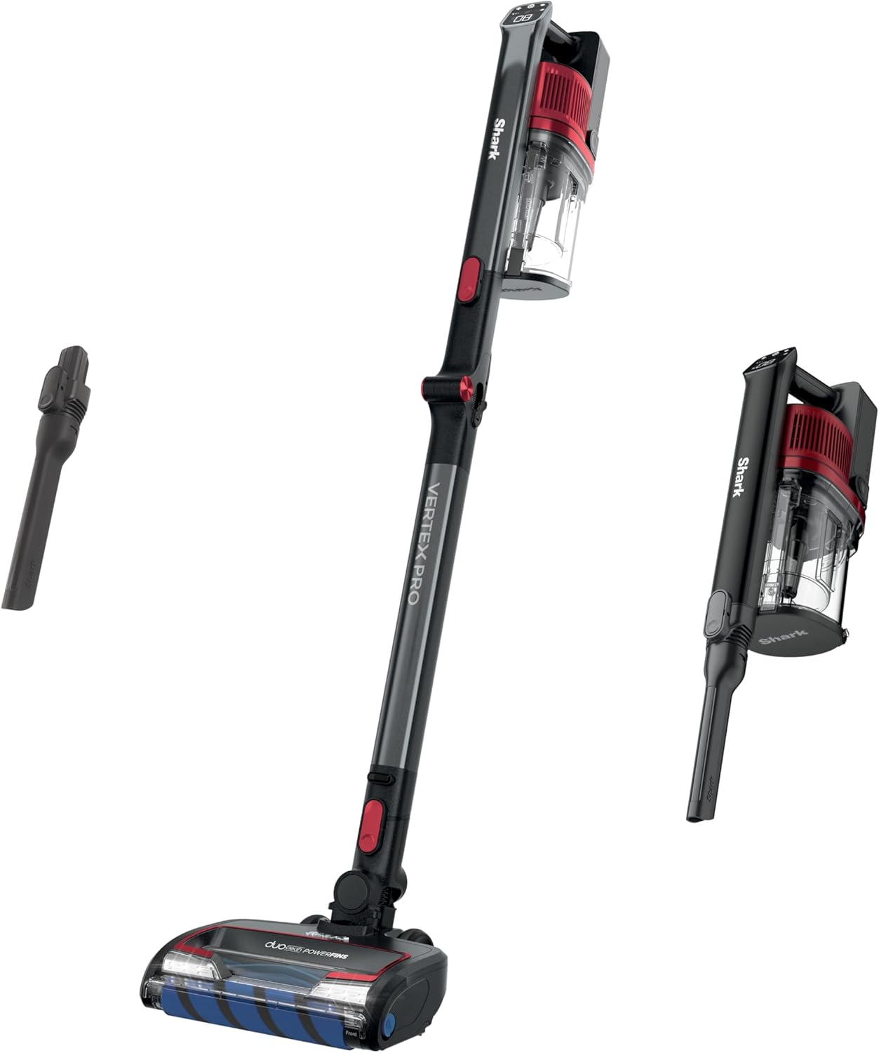 Shark Vertex Pro Cordless Vacuum Cleaner with HEPA Filter, Lightweight, Portable, Removable Handheld, Self Cleaning DuoClean PowerFins, 120-min Runtime, IQ Display, Black/Silver, IZ682H
