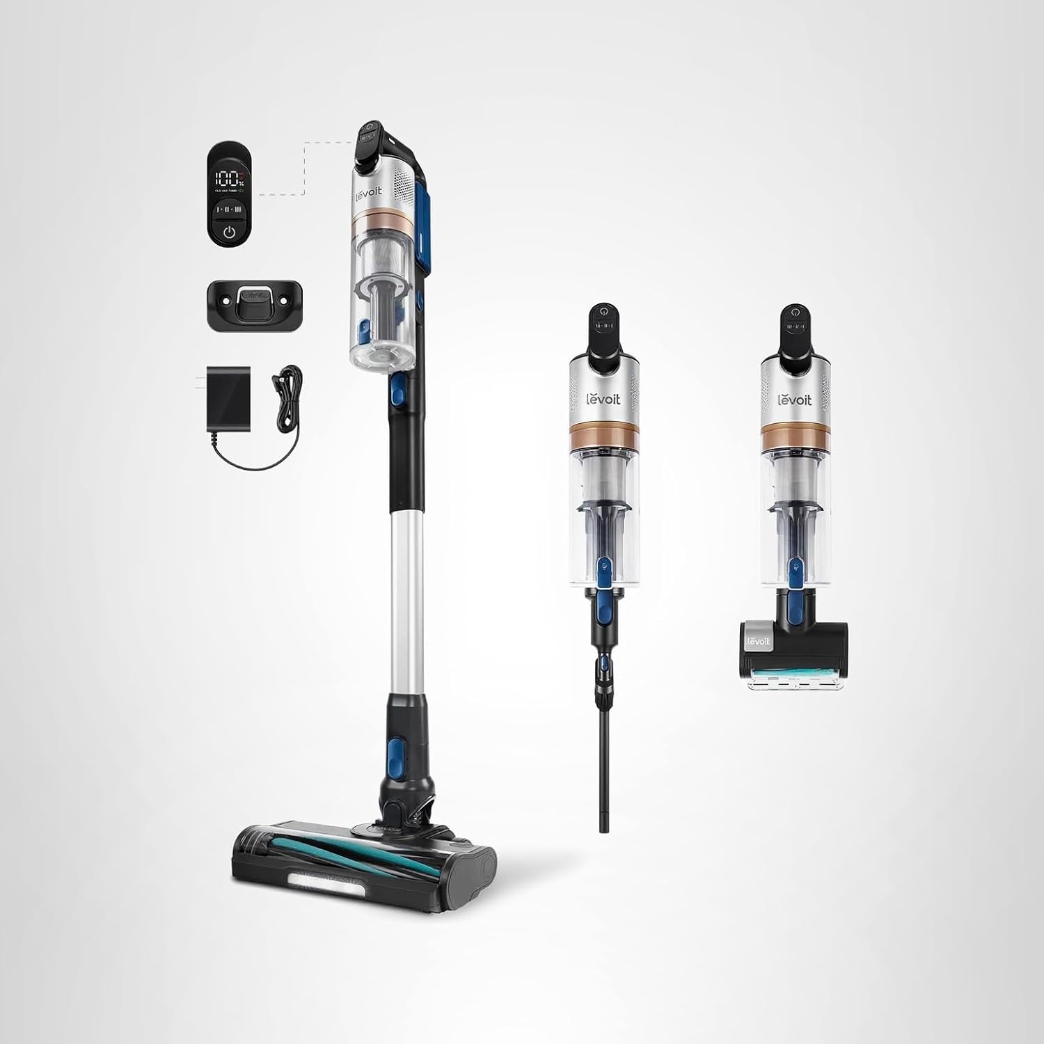 LEVOIT Cordless Vacuum Cleaner with HEPA Filter, Stick Vac with Tangle-Resistant Design, Up to 60 Mins, Powerful Suction, Lightweight, Mini Motorized Brush, for Carpet, Hard Floor, Pet Hair, LVAC-300