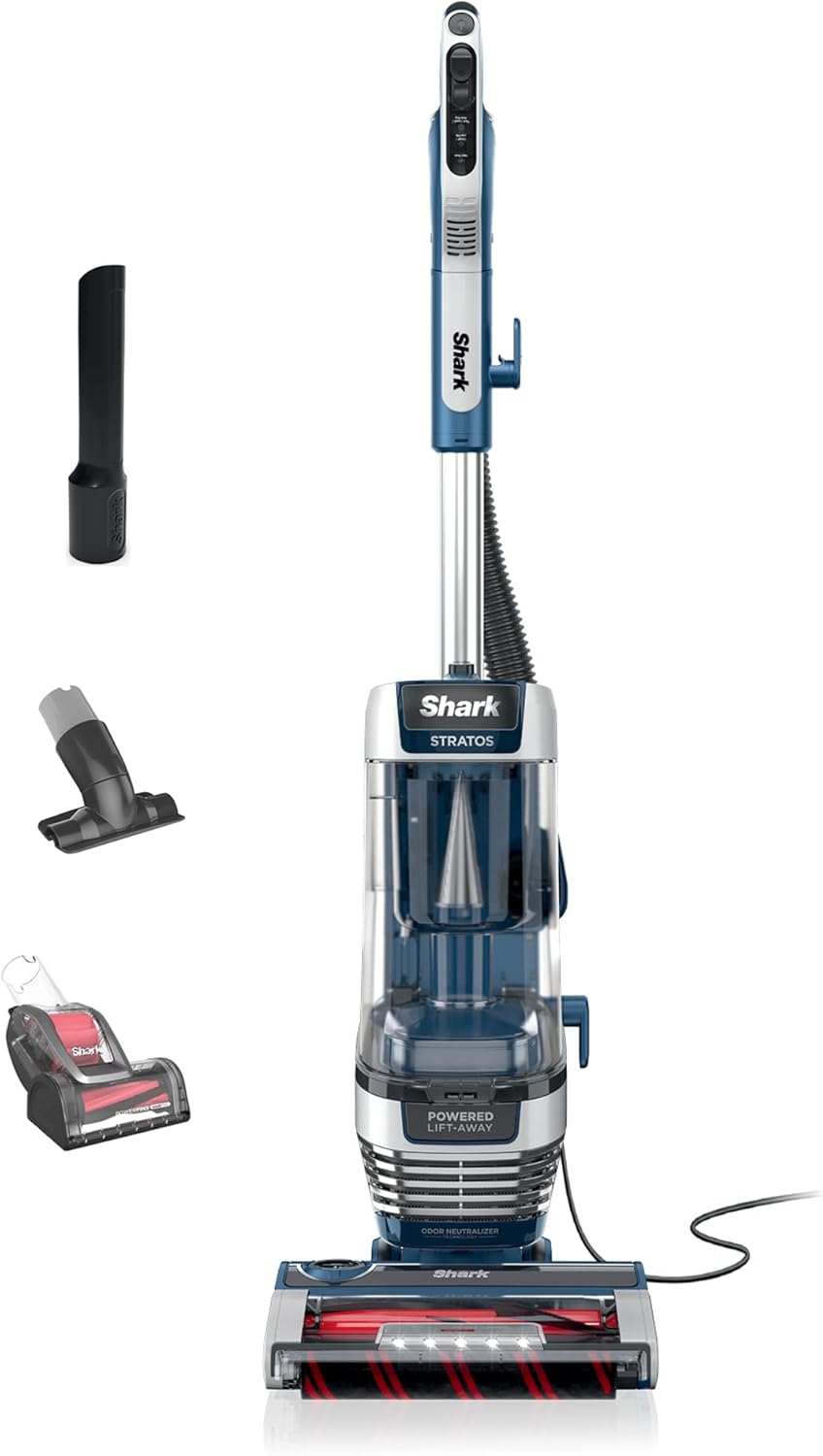 Shark POWERDETECT Upright Vacuum Cleaner with HEPA Filter, Heavy Duty Vacuum with Powerful Suction for Pet Hair Pickup, DuoClean Technology, Powered Lift-Away, Ideal for Carpets & Hardfloors, AZ4002