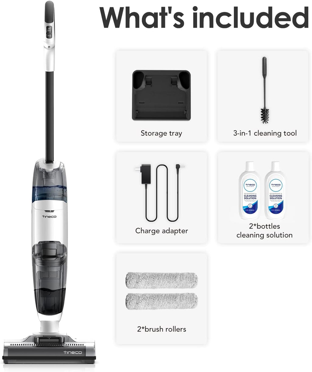 Tineco Floor ONE i6 Stretch Wet Dry Vacuum Cleaner, Vacuum & Mop All in One, 20kpa Powerful Suction, Up to 40 Minutes Runtime, 180° Lay-Flat, Anti-Tangle Design, Full-Path Self-Cleaning&185℉ Flashdry