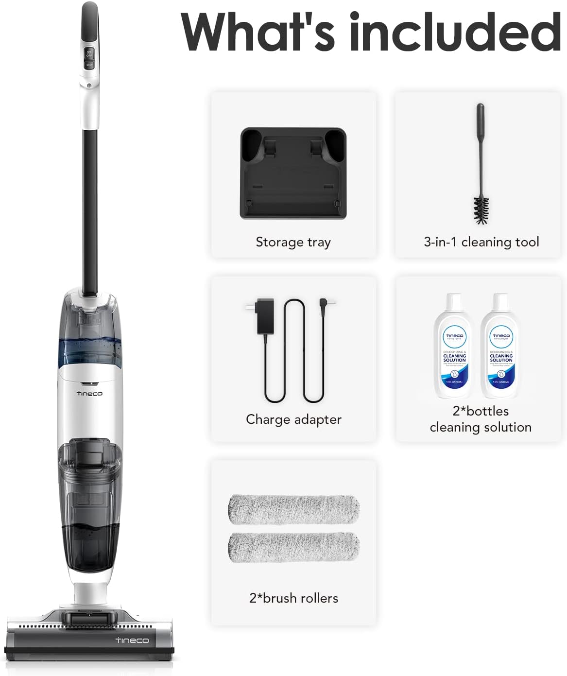 Tineco iFLOOR 2 Complete Cordless Wet Dry Vacuum Floor Cleaner and Mop, One-Step Cleaning for Hard Floors, Great for Sticky Messes and Pet Hair