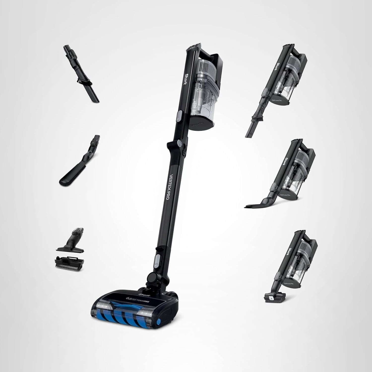 Shark Cordless Vacuum Cleaner with HEPA Filter, Lightweight, Portable, Rechargeable, Powerful Pet Hair Pickup, Removable Handheld, Crevice Tool, Dusting Brush, 50-min Runtime, Blue, IZ363HT