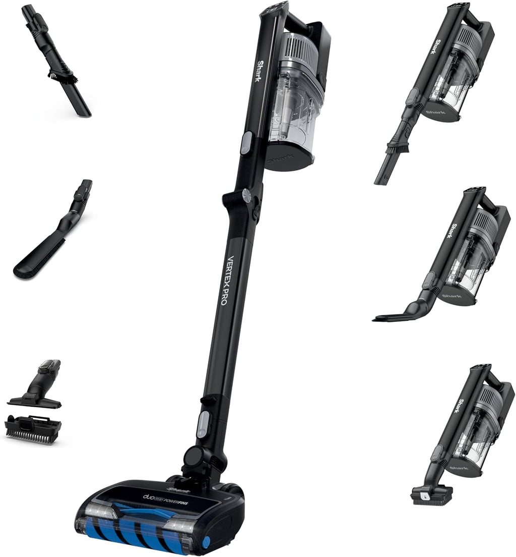 Shark IZ462H Vertex Ultra Lightweight Cordless Stick Vacuum with DuoClean PowerFins, Crevice, Pet Multi-Tool, Anti-Allergen, Brush, Removable Handheld, Flex, 60 min Runtime, Blue, MultiFLEX