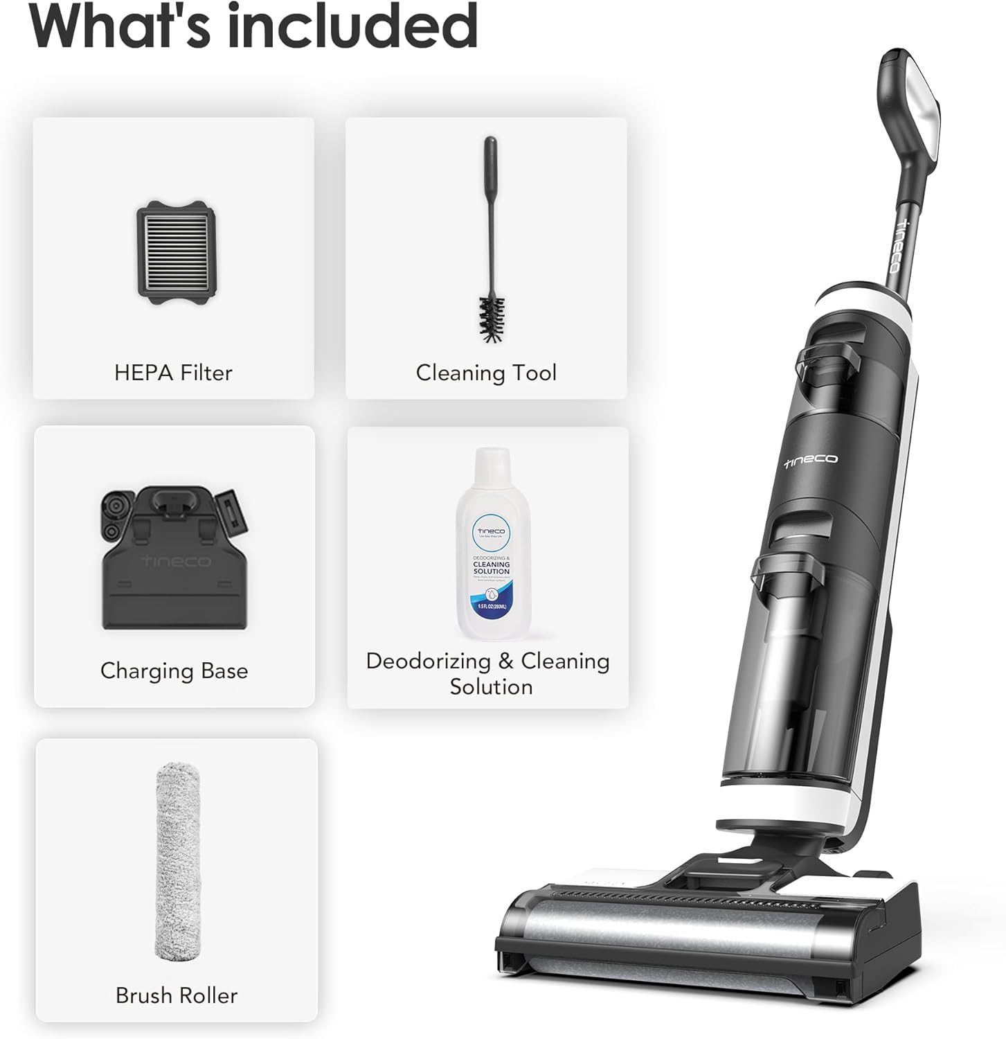 Tineco iFLOOR 2 Complete Cordless Wet Dry Vacuum Floor Cleaner and Mop, One-Step Cleaning for Hard Floors, Great for Sticky Messes and Pet Hair