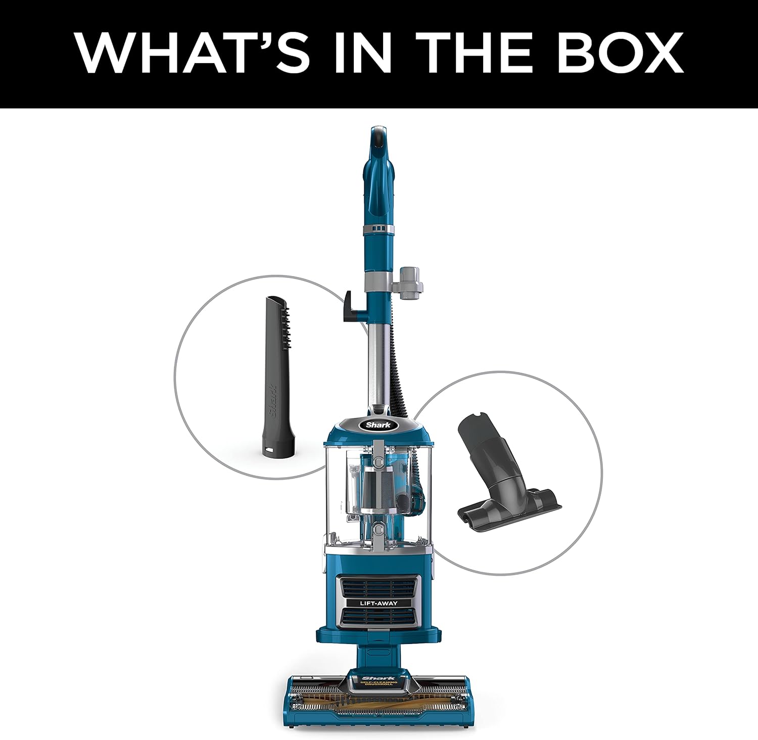 Shark Upright Vacuum, Navigator Lift-Away with Self-Cleaning Brushroll, HEPA Filter, Swivel Steering, Upholstery Tool & Pet Crevice Tool, Perfect for Pets & Multi-Surface, Teal, ZU503AMZ