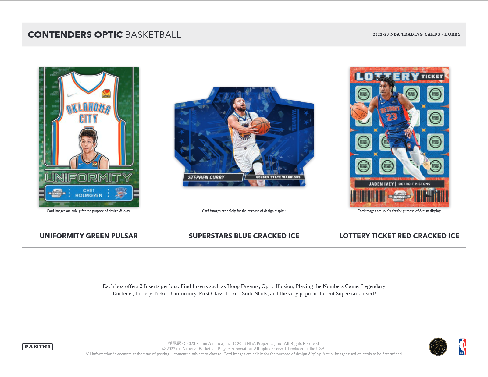 2022-23 Panini Contenders Optic Basketball Hobby 10 Box Case